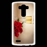 Coque Personnalisée Lg G4 Coupe de champagne, roses rouges