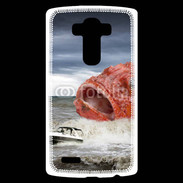 Coque Personnalisée Lg G4 Enorme poisson chassant bateau de pêcheurs