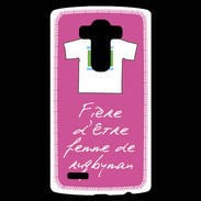 Coque Personnalisée Lg G4 Femme de rugbyman Bonus offensif-défensif Rose