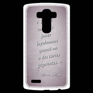 Coque Personnalisée Lg G4 Cartes gagnantes Rose Citation Oscar Wilde