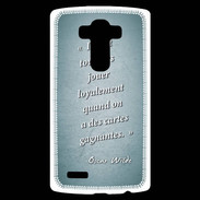 Coque Personnalisée Lg G4 Cartes gagnantes Turquoise Citation Oscar Wilde