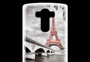 Coque Personnalisée Lg G4 Tour Eiffel rouge sur fond en noir et blanc