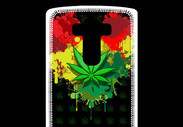 Coque Personnalisée Lg G4 Feuille de cannabis et cœur Rasta