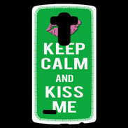 Coque Personnalisée Lg G4 Keep Calm Kiss me Vert