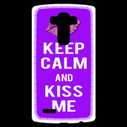 Coque Personnalisée Lg G4 Keep Calm Kiss me Violet
