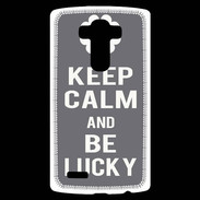 Coque Personnalisée Lg G4 Keep Calm Be lucky Gris