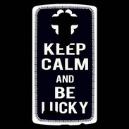 Coque Personnalisée Lg G4 Keep Calm Be lucky Noir