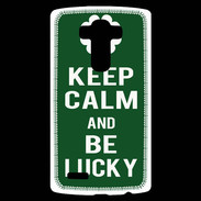 Coque Personnalisée Lg G4 Keep Calm Be lucky Vert