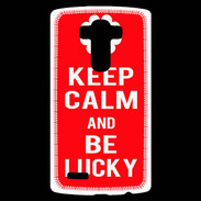 Coque Personnalisée Lg G4 Keep Calm Be Lucky Rouge