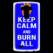 Coque Personnalisée Lg G4 Keep Calm Burn Bleu