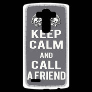 Coque Personnalisée Lg G4 Keep Calm Call friend Gris