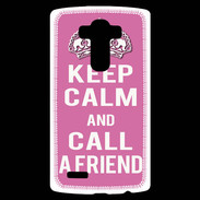 Coque Personnalisée Lg G4 Keep Calm Call Rose