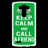 Coque Personnalisée Lg G4 Keep Calm Call friend Vert