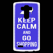 Coque Personnalisée Lg G4 Keep Calm Go Shopping Bleu