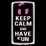 Coque Personnalisée Lg G4 Keep Calm Have fun Noir