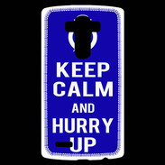 Coque Personnalisée Lg G4 Keep Calm Hurry up Bleu