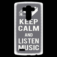 Coque Personnalisée Lg G4 Keep Calm Listen music Gris