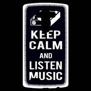 Coque Personnalisée Lg G4 Keep Calm Listen music Noir