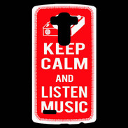 Coque Personnalisée Lg G4 Keep Calm Listen music Rouge