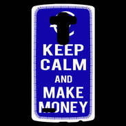 Coque Personnalisée Lg G4 Keep Calm Make money Bleu