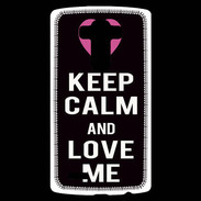 Coque Personnalisée Lg G4 Keep Calm Love Noir