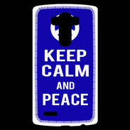 Coque Personnalisée Lg G4 Keep Calm Peace Bleu