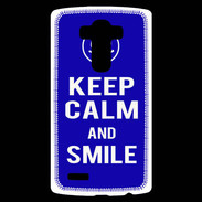 Coque Personnalisée Lg G4 Keep Calm Smile Bleu