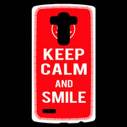 Coque Personnalisée Lg G4 Keep Calm Smile Rouge
