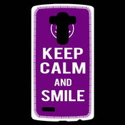 Coque Personnalisée Lg G4 Keep Calm Smile Violet