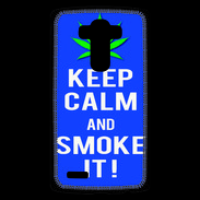 Coque Personnalisée Lg G4 Keep Calm Smoke it Bleu