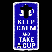 Coque Personnalisée Lg G4 Keep Calm Take a cup Bleu