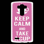 Coque Personnalisée Lg G4 Keep Calm Take a cup Rose