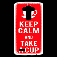 Coque Personnalisée Lg G4 Keep Calm Take a cup Rouge