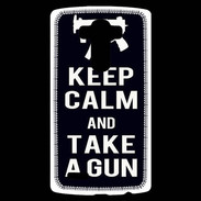 Coque Personnalisée Lg G4 Keep Calm Take a gun Noir