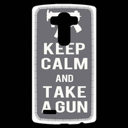 Coque Personnalisée Lg G4 Keep Calm Take a gun Gris