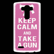 Coque Personnalisée Lg G4 Keep Calm Take a gun Rose