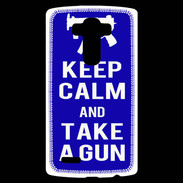 Coque Personnalisée Lg G4 Keep Calm Take a gun Bleu