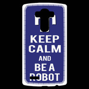 Coque Personnalisée Lg G4 Keep Calm Be a Robot Bleu