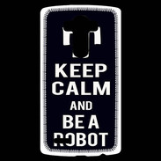 Coque Personnalisée Lg G4 Keep Calm Be a Robot Noir