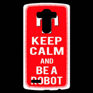 Coque Personnalisée Lg G4 Keep Calm Be a Robot Rouge
