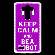 Coque Personnalisée Lg G4 Keep Calm Be a Robot Violet