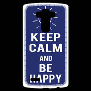 Coque Personnalisée Lg G4 Keep Calm Be Happy Bleu
