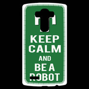 Coque Personnalisée Lg G4 Keep Calm Be a Robot Vert
