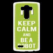 Coque Personnalisée Lg G4 Keep Calm Be a Robot Vert pomme