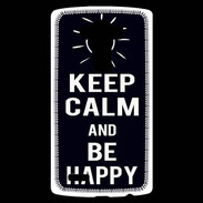 Coque Personnalisée Lg G4 Keep Calm Be Happy Noir