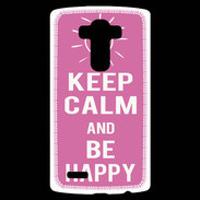 Coque Personnalisée Lg G4 Keep Calm Be Happy Rose