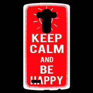 Coque Personnalisée Lg G4 Keep Calm Be Happy Rouge