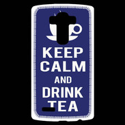 Coque Personnalisée Lg G4 Keep Calm Drink Tea Bleu