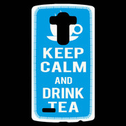 Coque Personnalisée Lg G4 Keep Calm Drink Tea Cyan