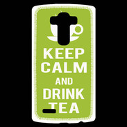 Coque Personnalisée Lg G4 Keep Calm Drink Tea Vert pomme